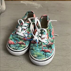 Vans Kids Tropical Flamingo Sneakers - Teal and Pink